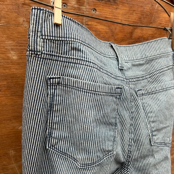 Loft Modern Skinny railroad stripe cuffed denim sz 4P - Picture 4 of 7